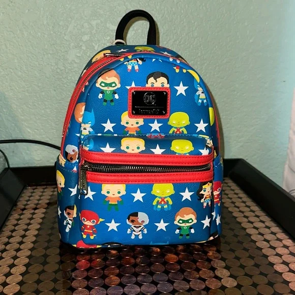 Loungefly DC Justice League Heroes Mini Backpack Loungefly DC Comics Justice League Chibi Superheroes Lineup  main image 3